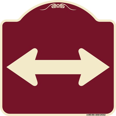 Signmission Bidirectional Arrow Black Heavy-Gauge Aluminum Architectural Sign, 18" x 18", BU-1818-24312 A-DES-BU-1818-24312